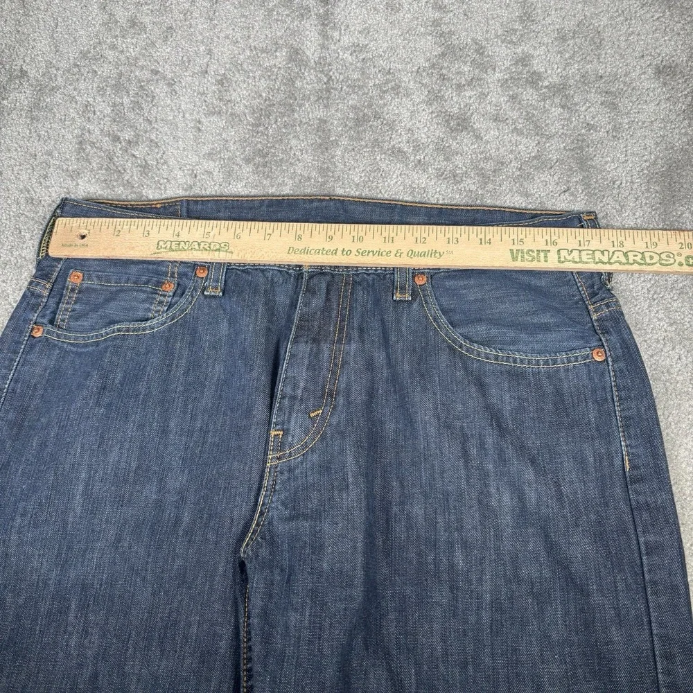 Levis 569 Jeans Mens 34x31 Loose Straight Fit Dark Wash Blue Denim Cotton Baggy